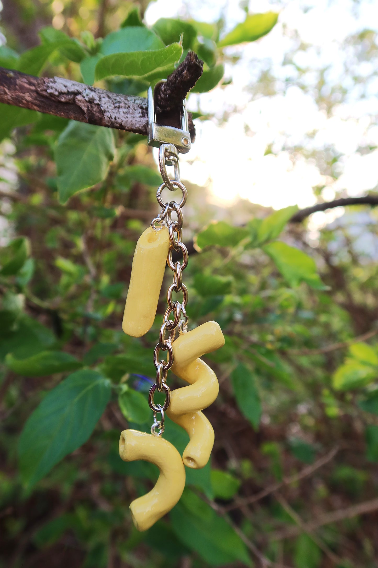 Pasta Noodles Bag Charm/Keychain - Hand Sculpted & Painted
