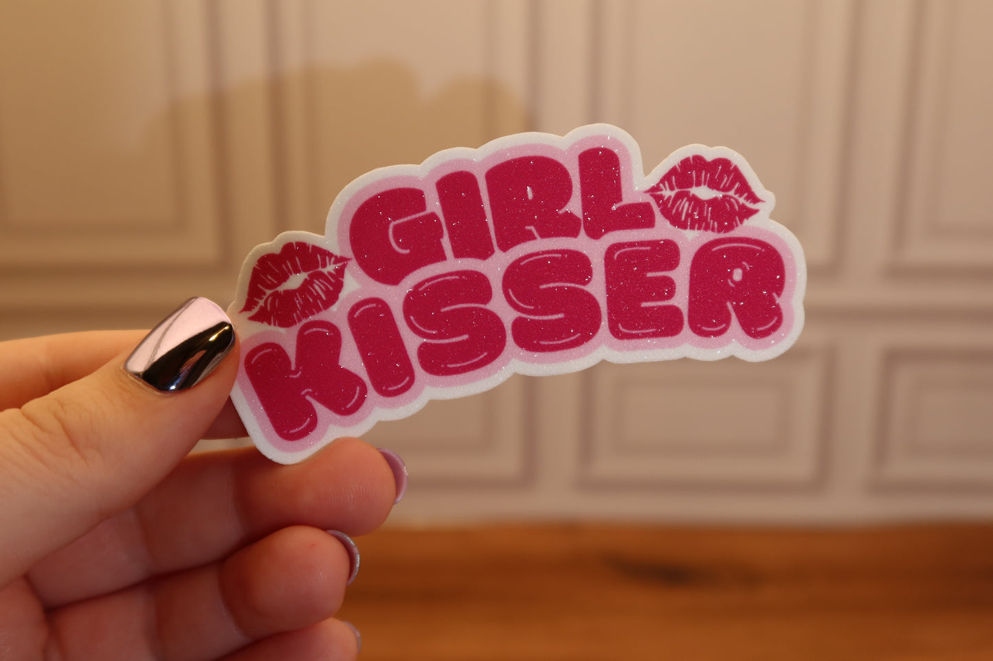 Girl Kisser Glitter Sticker