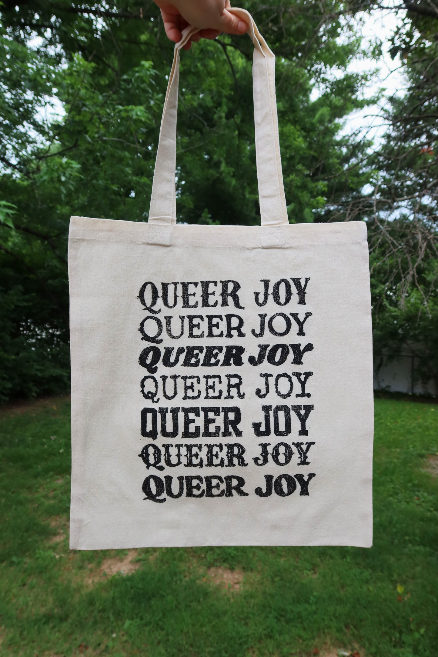 Queer Joy Hand Printed Tote Bag