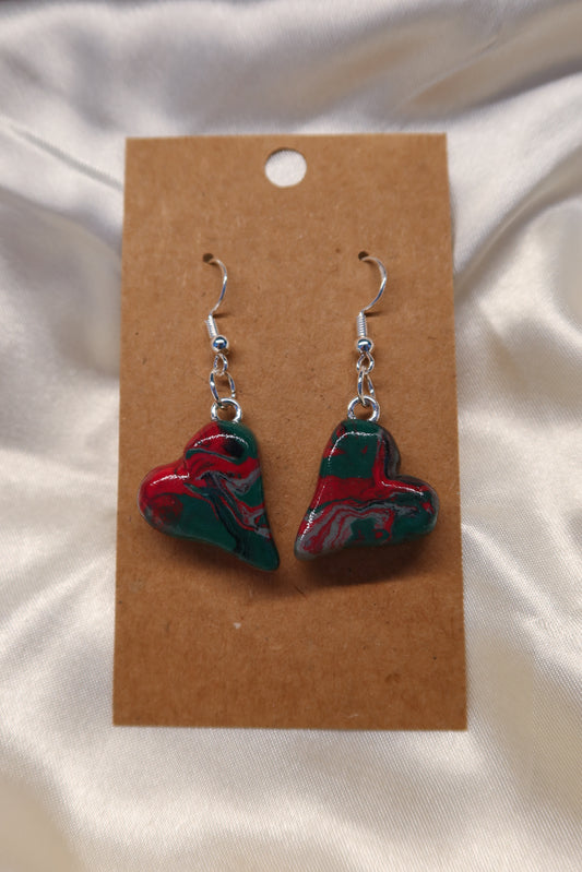 Recycled Clay Earrings - Hand Sculpted & Painted