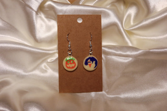 Halloween Cookie Earrings - Hand Sculpted & Painted