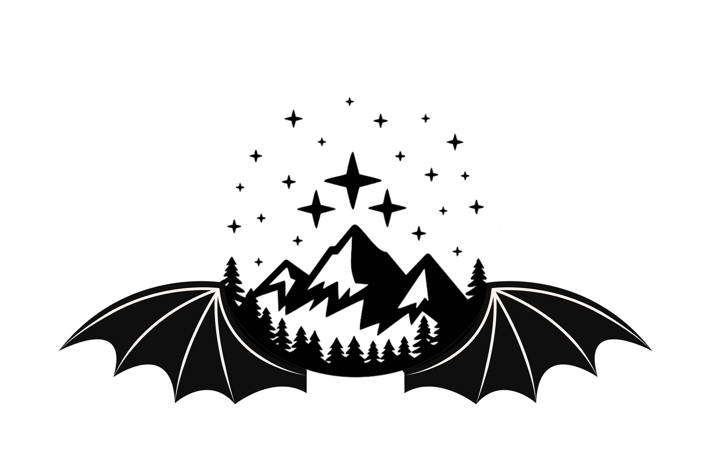 Mountains with Bat Wings Bookish Decal