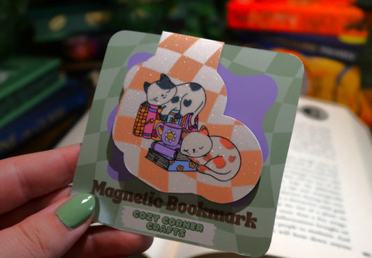 Retro Cat Magnetic Bookmark