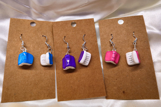 Book Earrings - Hand Sculpted & Painted