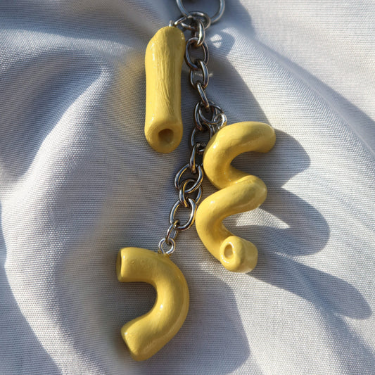 Pasta Noodles Bag Charm/Keychain - Hand Sculpted & Painted