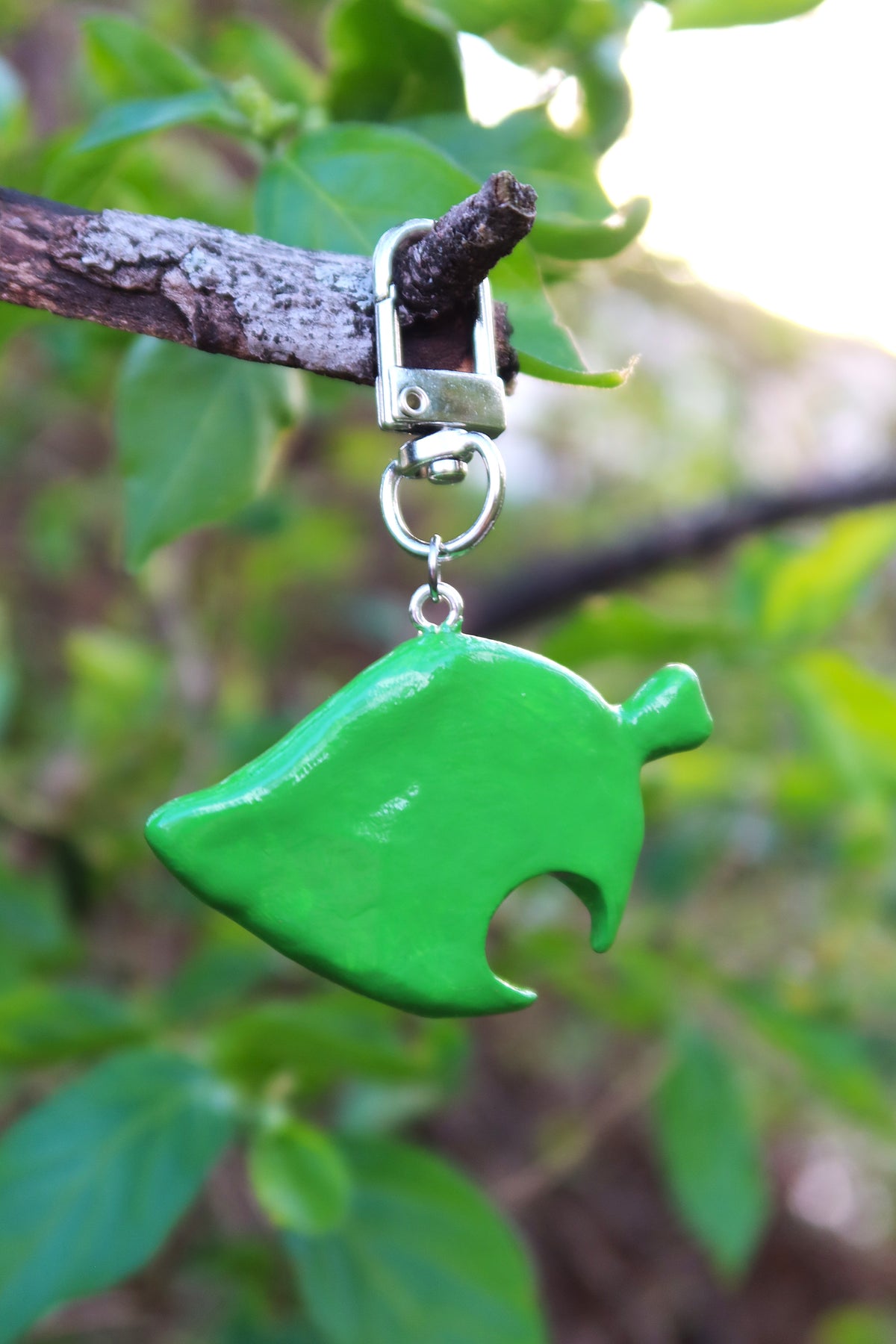 Leaf Bag Charm/Keychain - Hand Sculpted & Painted