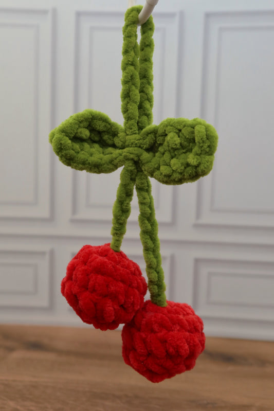 Cherry Crochet Bag Charm/Keychain
