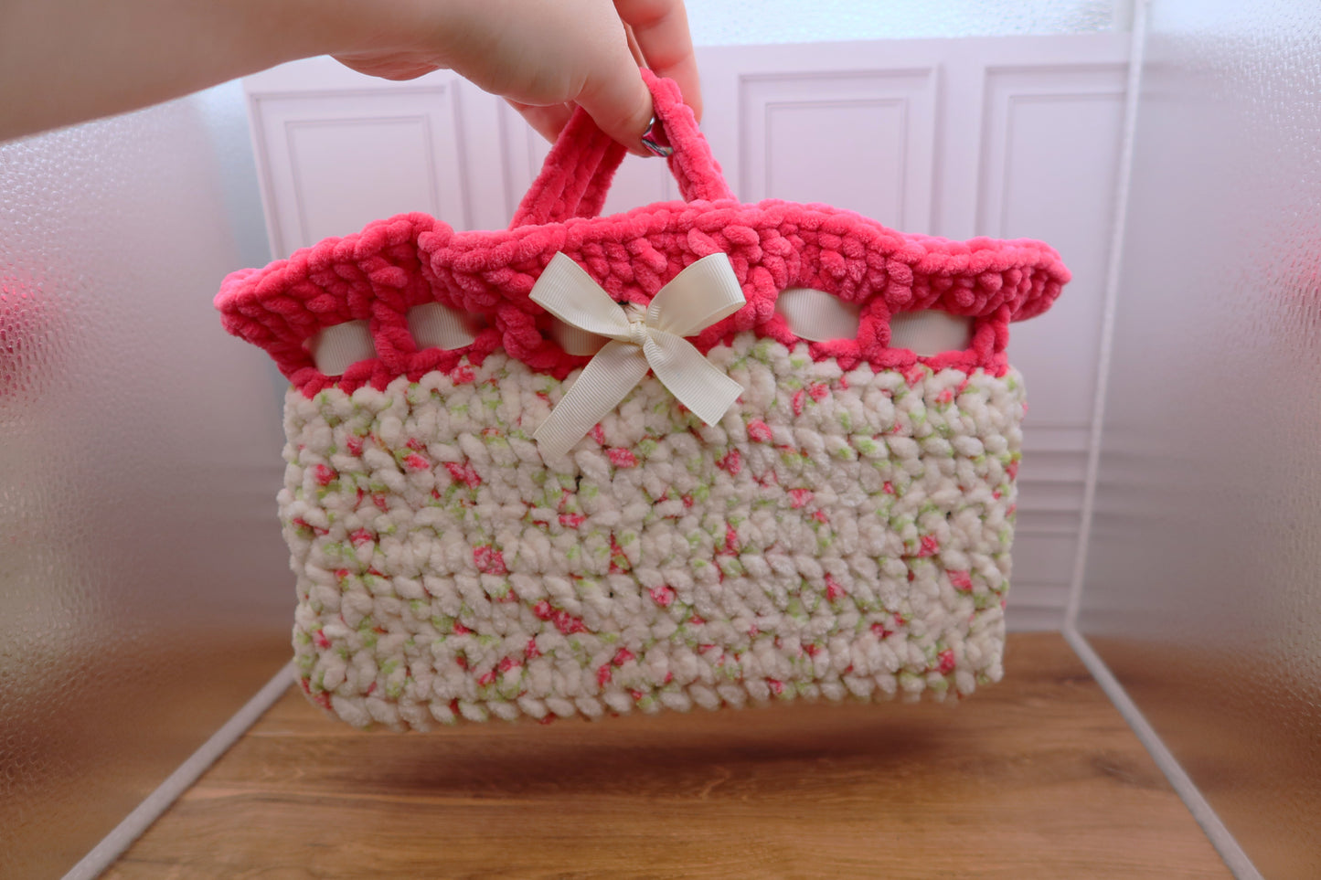 Medium - hardcover, pink floral