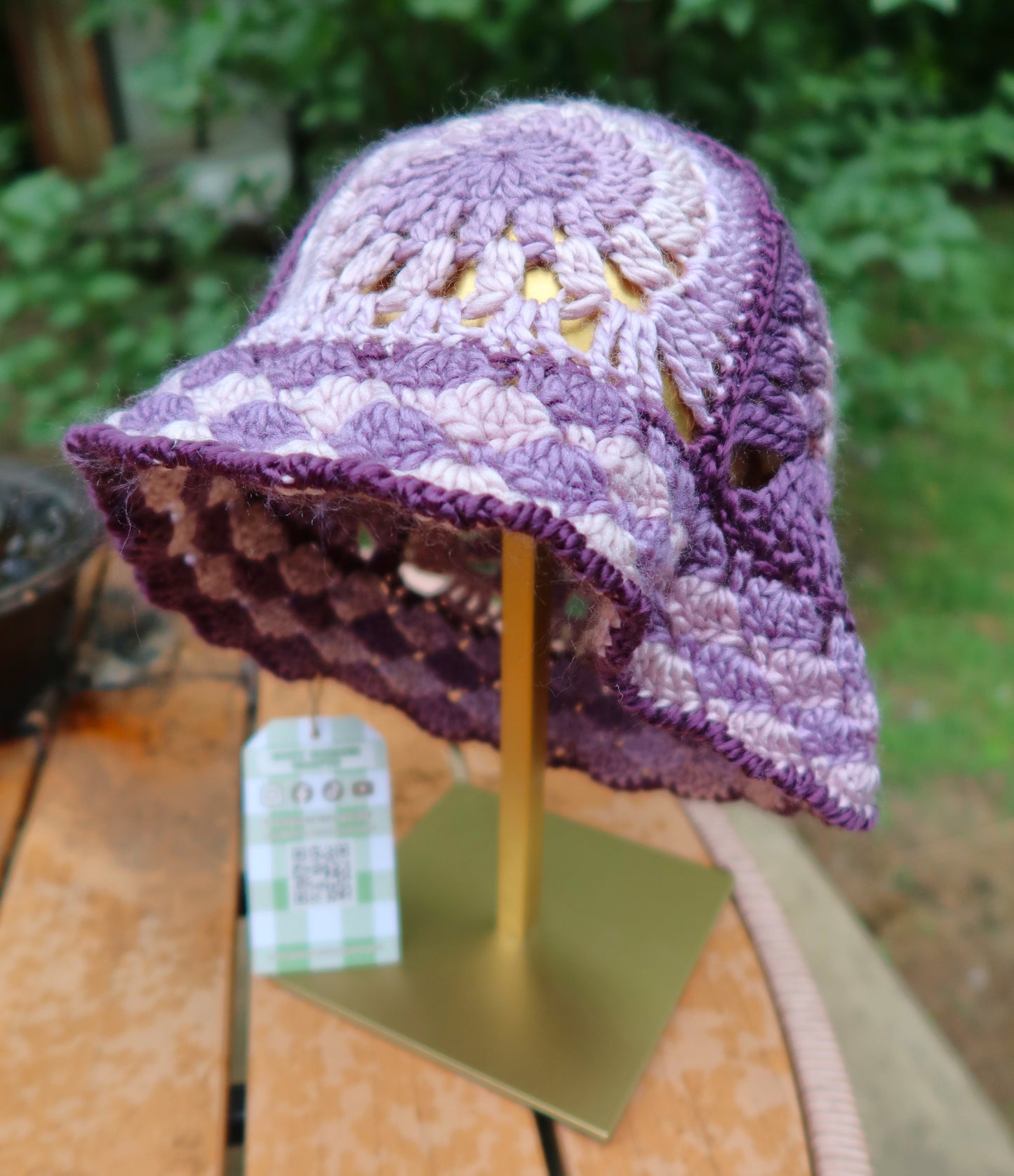 Purple Crochet Bucket Hat