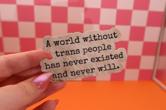 A World Without Trans People Glitter Sticker