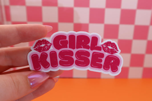 Girl Kisser Glitter Sticker