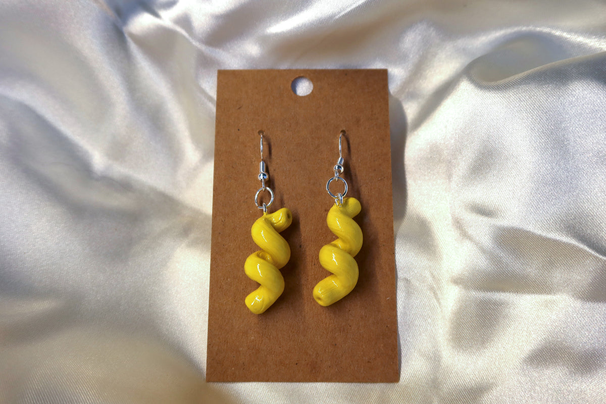 Pasta Earrings - Hand Sculpted & Painted
