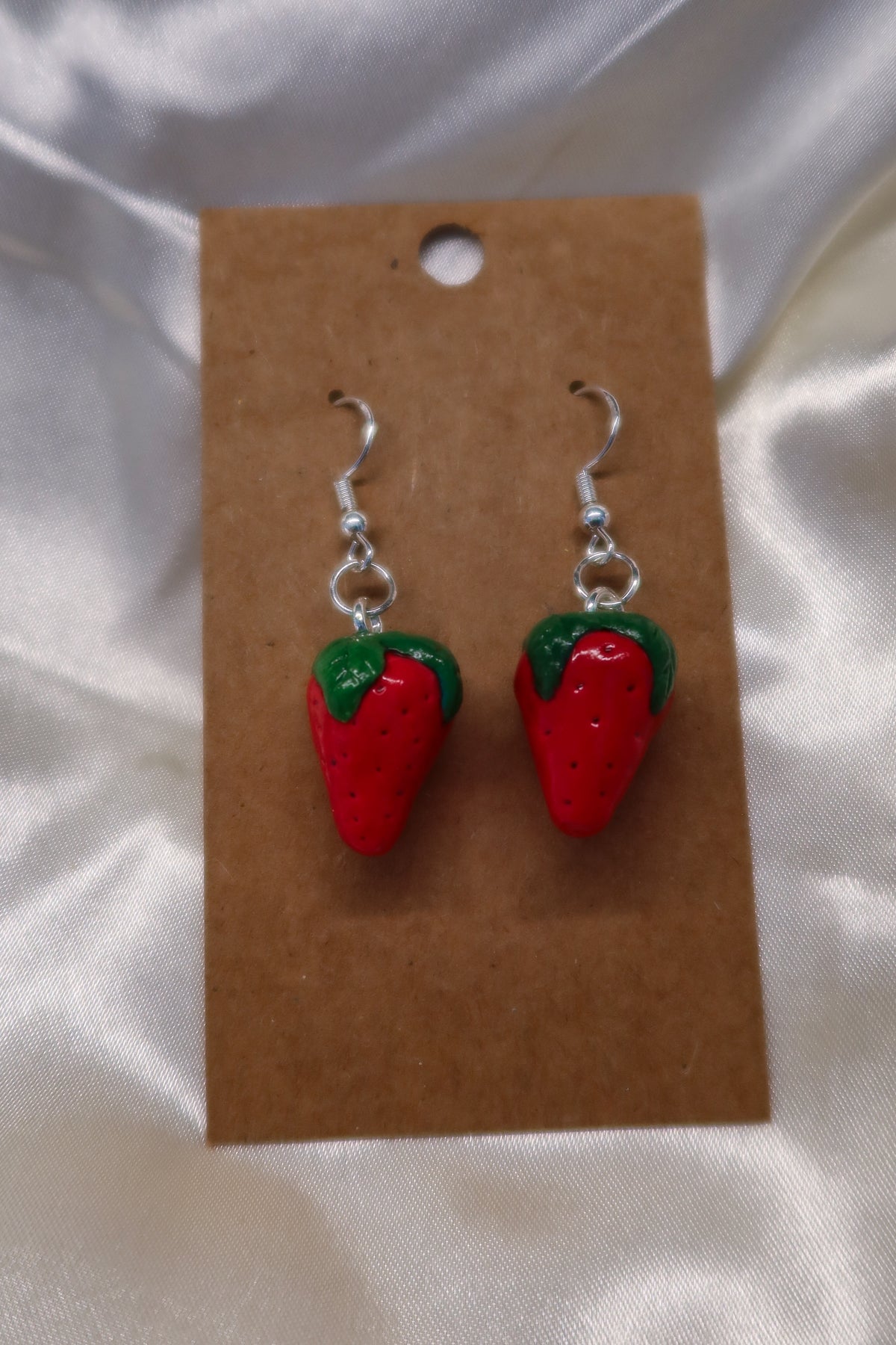 Strawberry Earrings - Hand Sculpted & Painted
