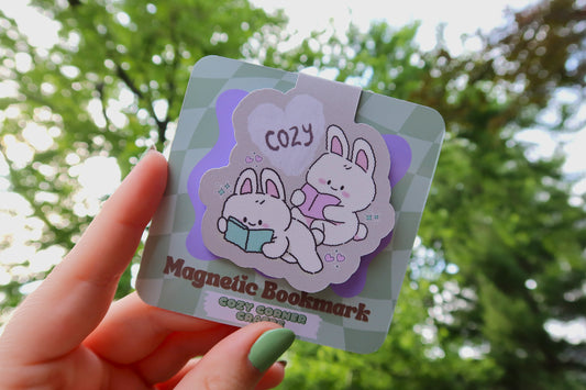 Cozy Bunny Magnetic Bookmark