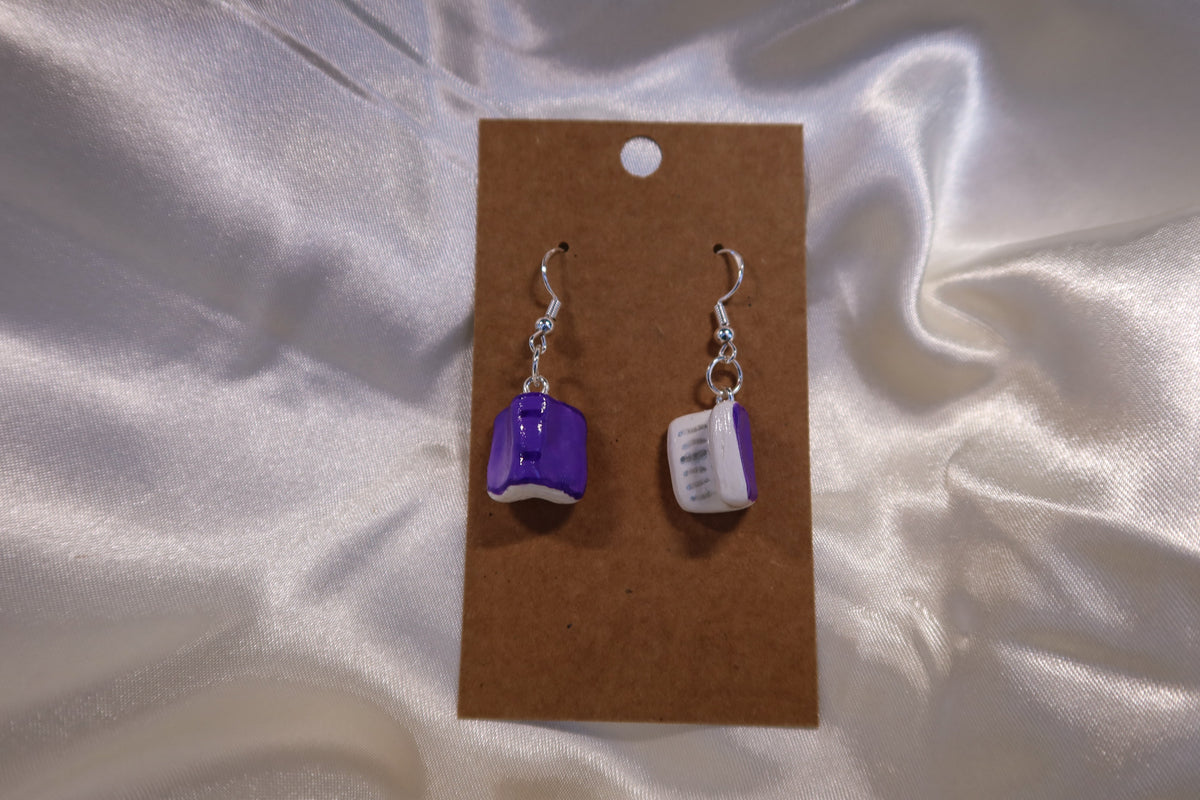 Book Earrings - Hand Sculpted & Painted