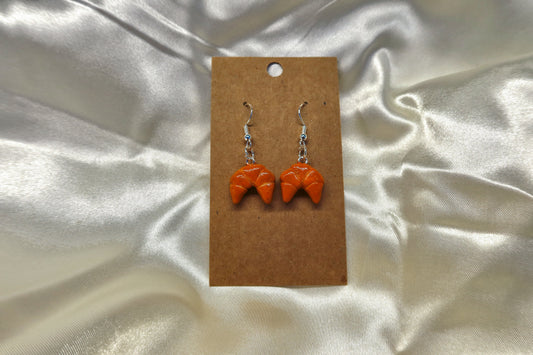 Croissant Earrings - Hand Sculpted & Painted
