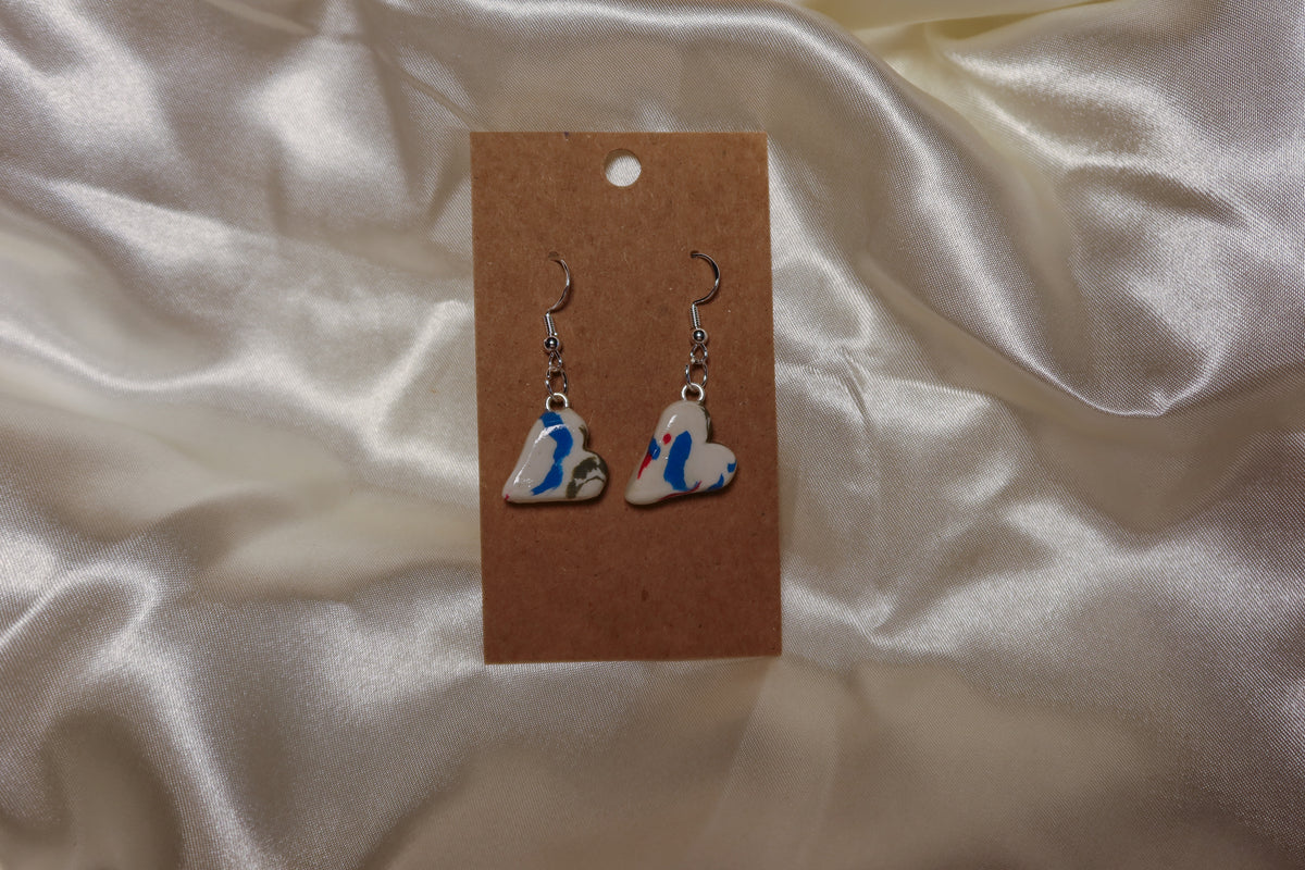 Recycled Clay Earrings - Hand Sculpted & Painted