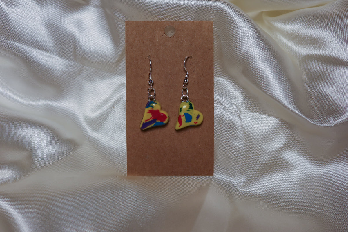Recycled Clay Earrings - Hand Sculpted & Painted