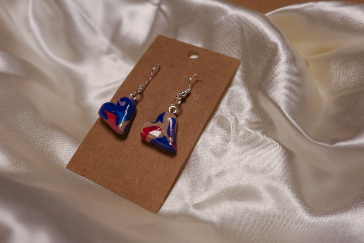 Recycled Clay Earrings - Hand Sculpted & Painted