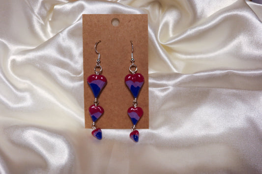 Subtle Pride Flag Earrings - Hand Sculpted & Painted
