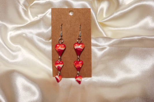 Subtle Pride Flag Earrings - Hand Sculpted & Painted