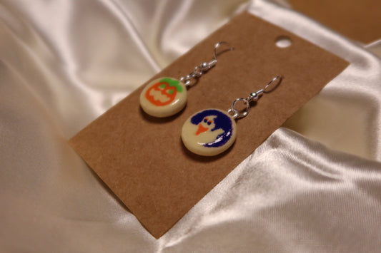 Halloween Cookie Earrings - Hand Sculpted & Painted