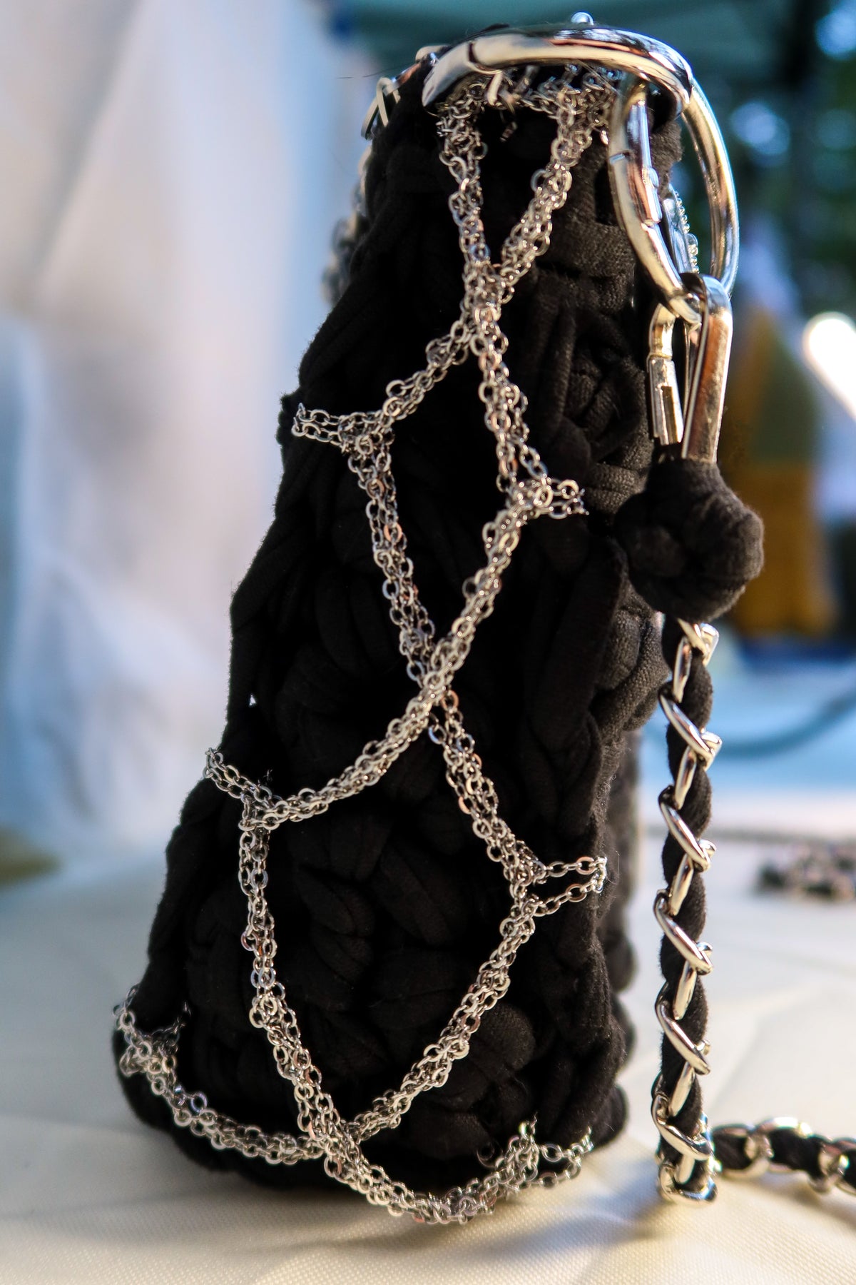 Gothic - Crochet Handbag with zipper & lining