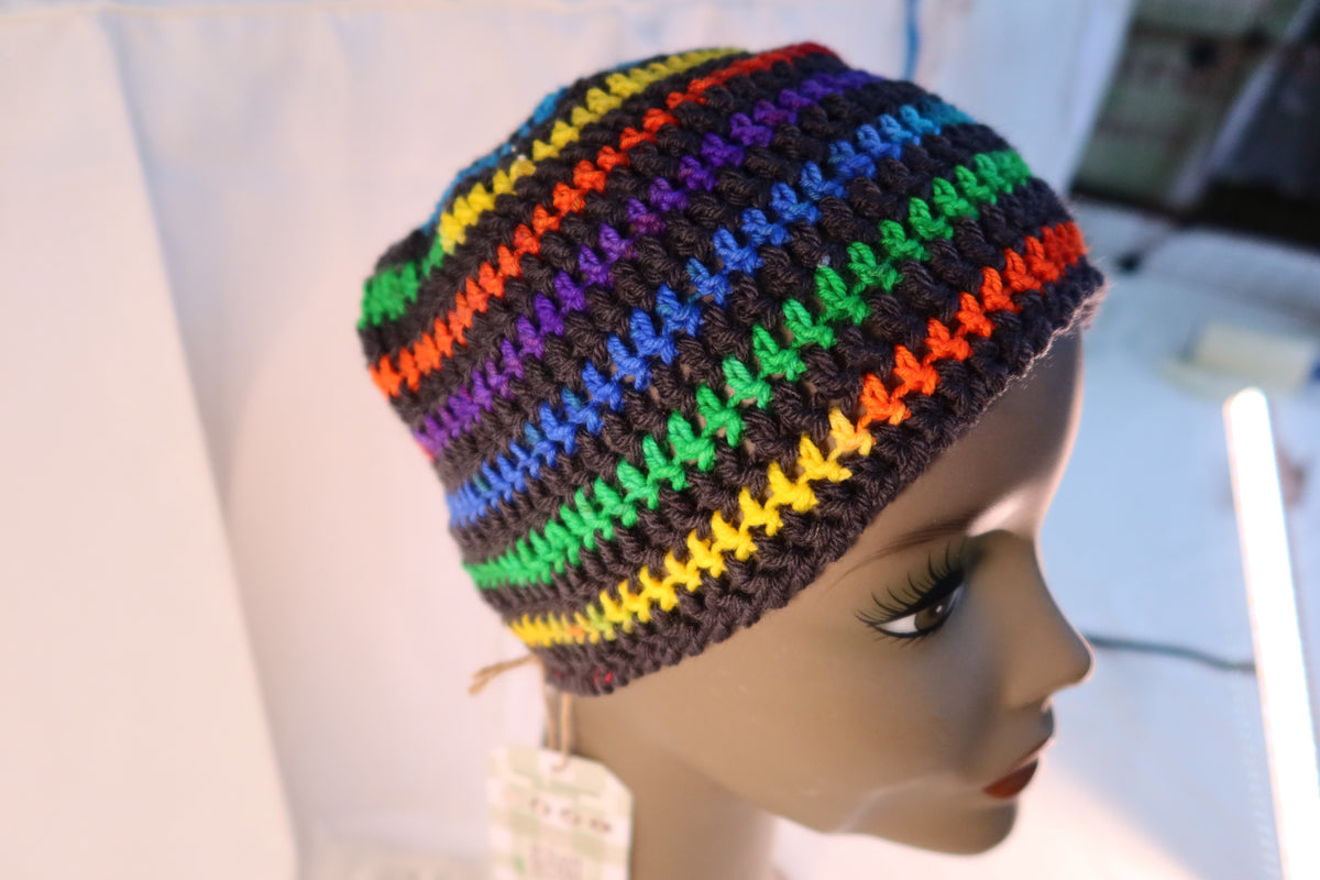 Rainbow Crochet Beanie