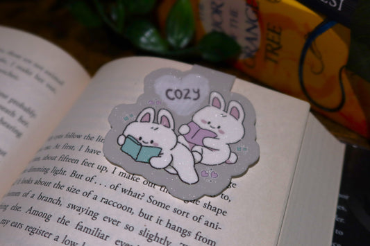 Cozy Bunny Magnetic Bookmark