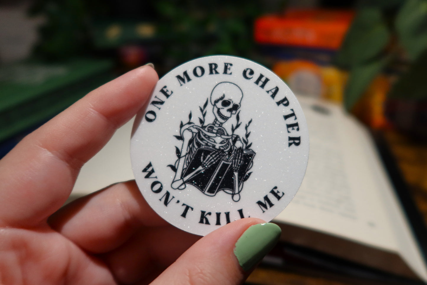 One More Chapter Glitter Sticker