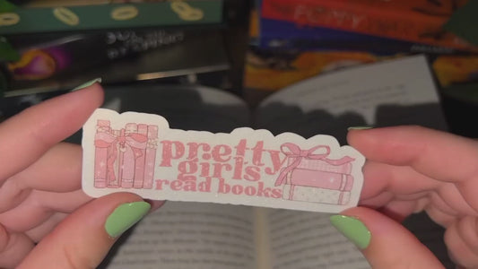 Pretty Girls Read Books Glitter Sticker