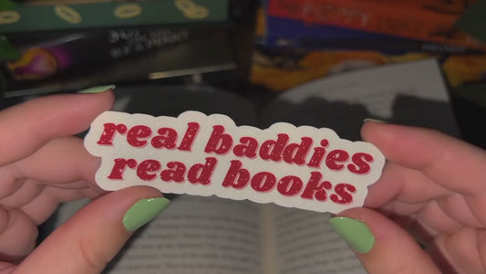 Real Baddies Read Books Glitter Sticker